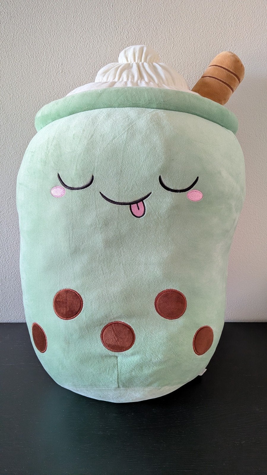 Bubble Tea pluche kussen Boba-knuffel +/- 63cm, Kinderen en Baby's, Speelgoed | Knuffels en Pluche, Groen, Overige merken, Overige karakters
