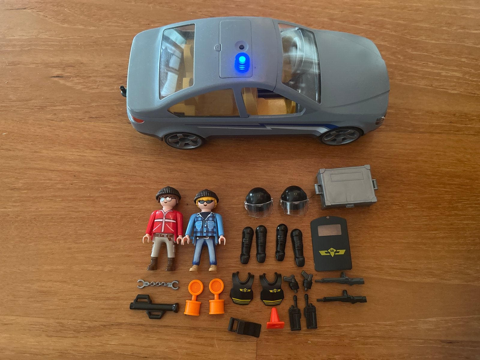 Playmobil undercover politieauto met werkend zwaailicht, Gebruikt, Complete set, Voertuig, Ophalen of Verzenden
