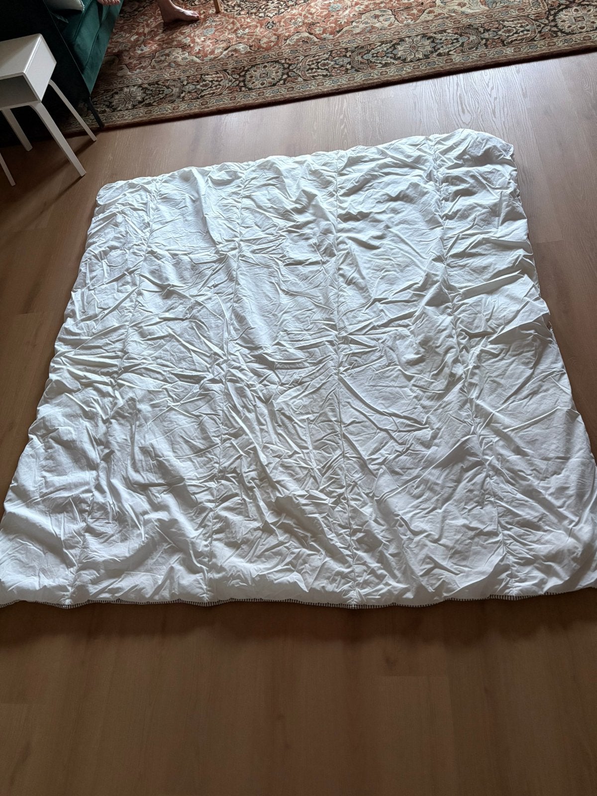 Dekbed 190x190, Gebruikt, Wit, Tweepersoons, Dons en Veren