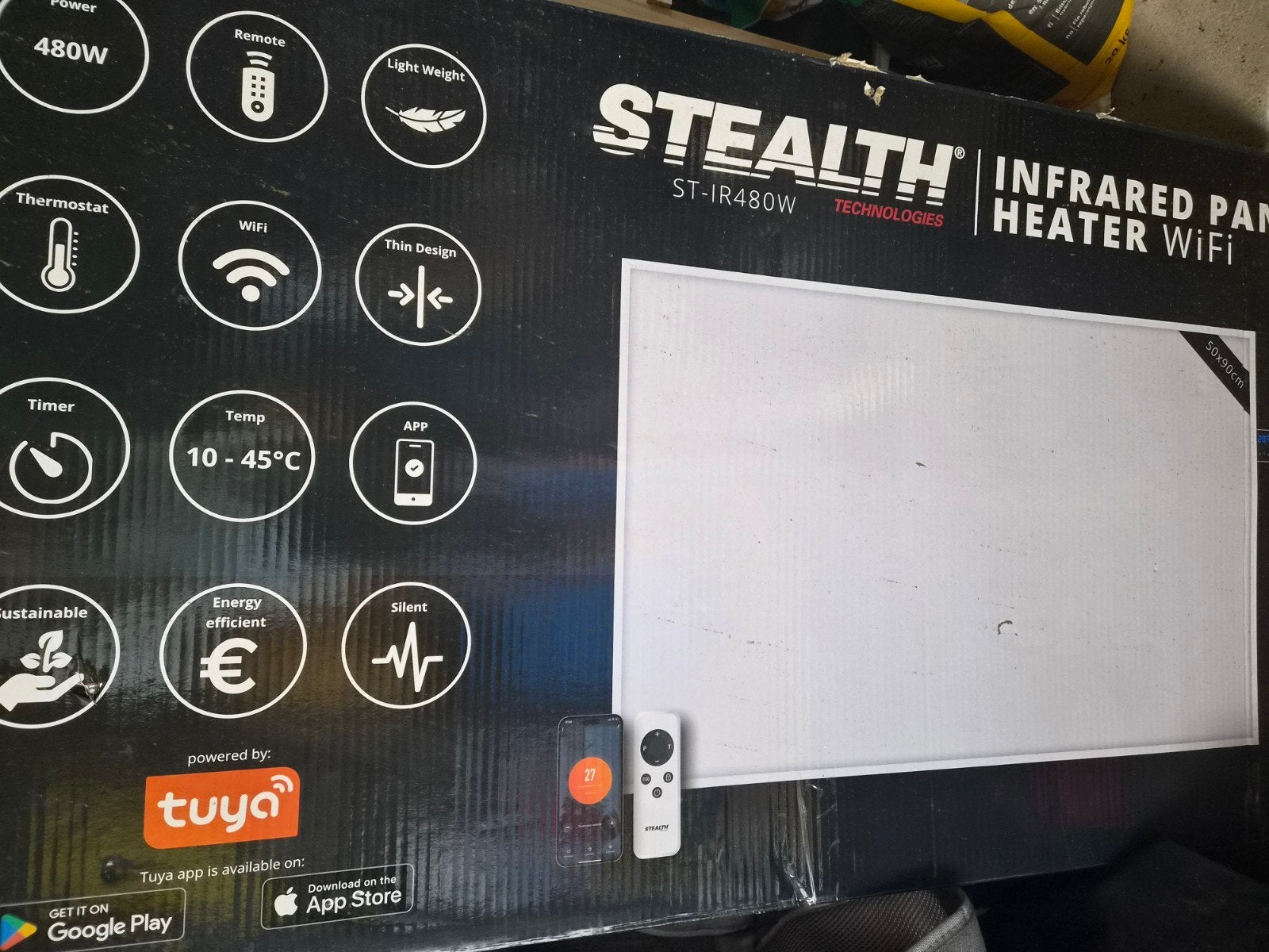 Stealth Infrarood Paneel Heater WiFi 480W, 30 tot 80 cm, Ophalen of Verzenden, 60 tot 150 cm, 200 tot 500 watt