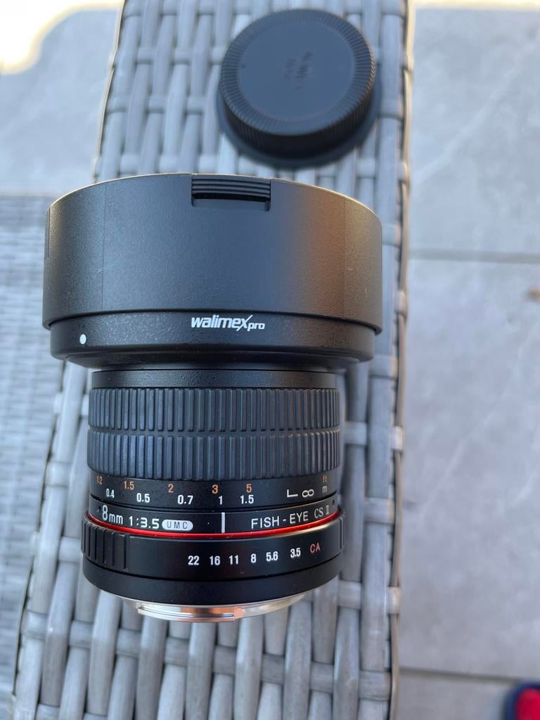 Walimex Pro 8mm f/3.5 Fisheye Lens voor Canon, Ophalen, Zo goed als nieuw, Groothoek Fisheye-lens