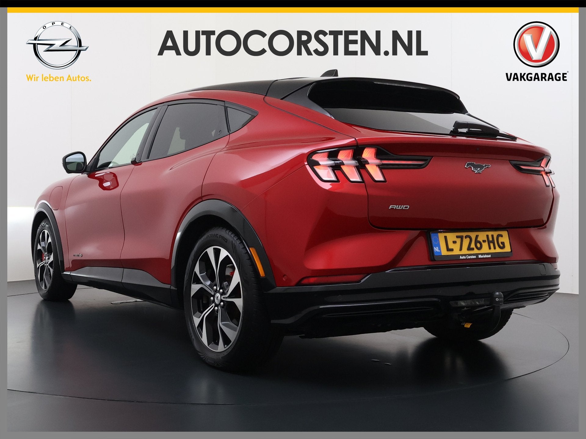 Ford Mustang Mach-E AWD 75kWh Trekhaak Leder+Memory Pano-Dak, Auto's, Gebruikt, 31 min, Mustang, 269 pk