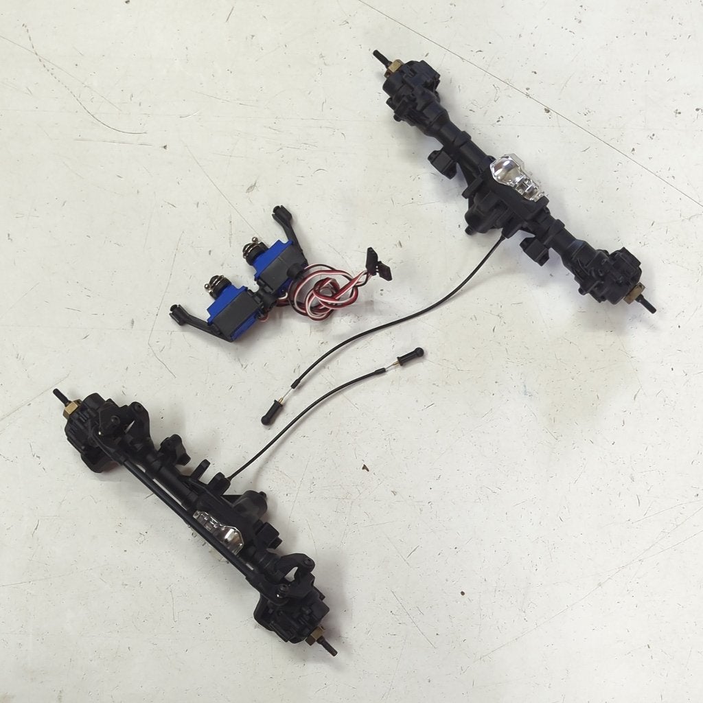 Set Traxxas TRX-4 assen met locking diff's, servo's, kabels, Ophalen of Verzenden, Gebruikt, Schaal 1:10, Onderdeel