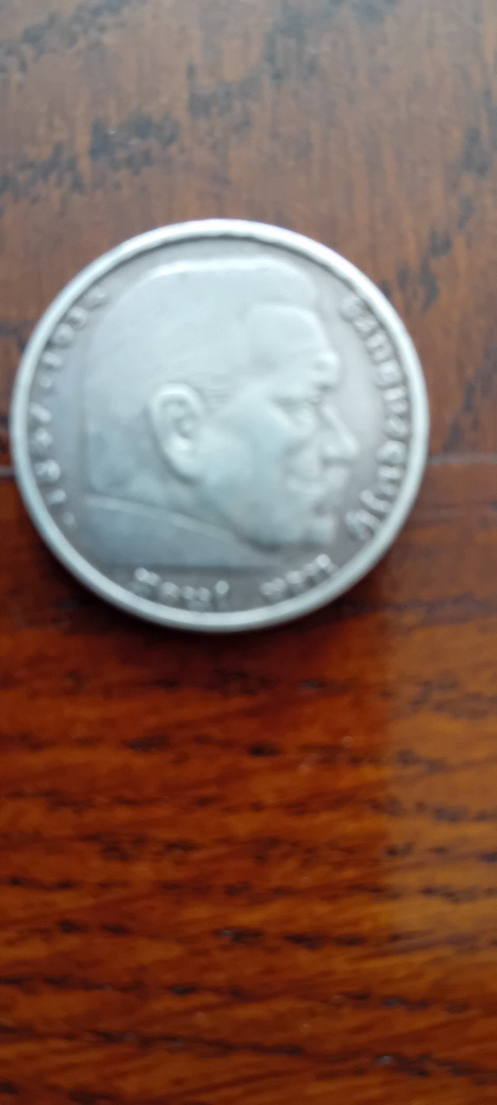 Zilveren 5 Reichsmark Hindenburg munt 1935, Ophalen of Verzenden, Duitsland, Losse munt, Zilver