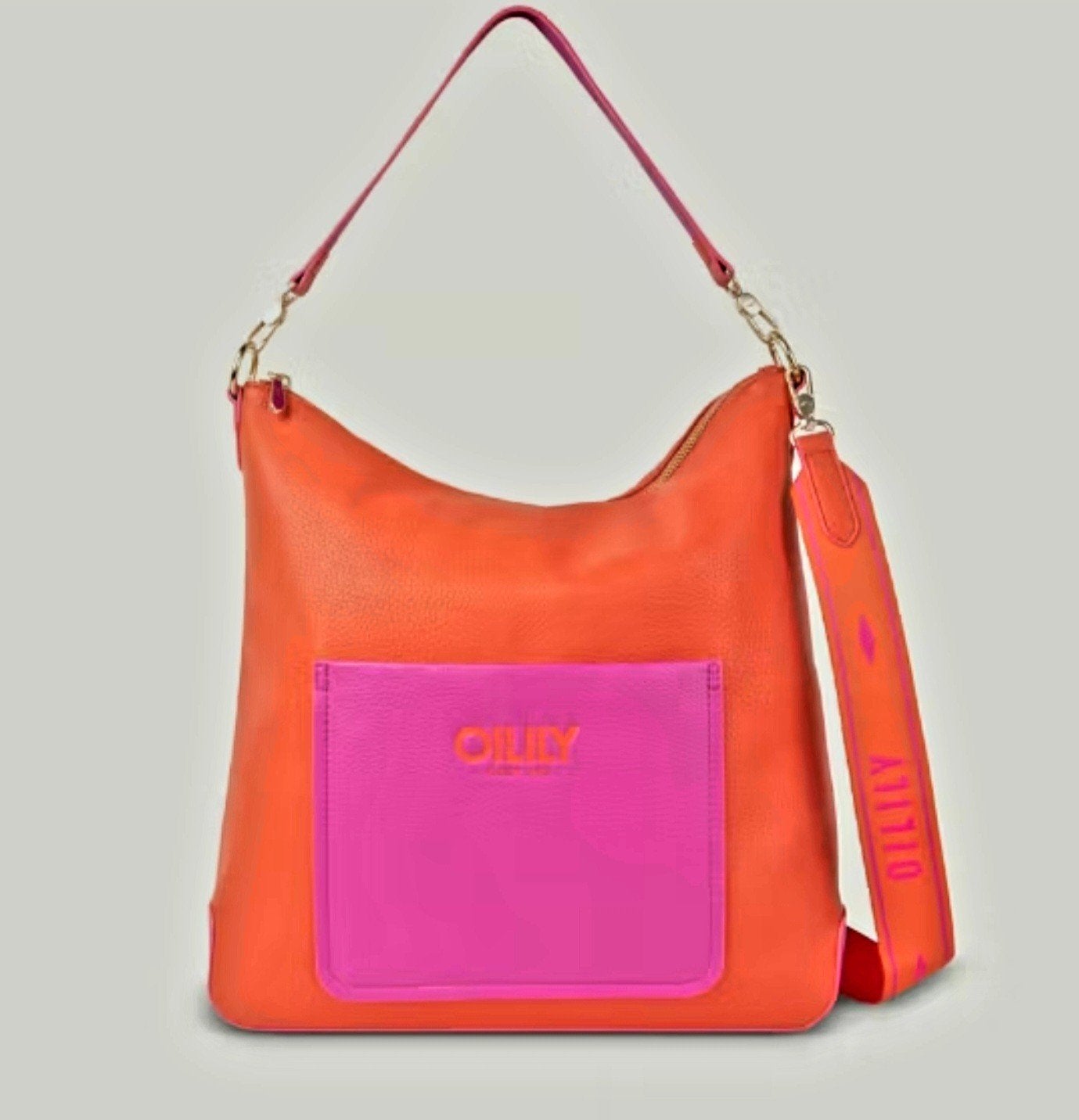Oilily Schoudertas Oranje/Roze met Sjaal en Extra Band, Sieraden, Tassen en Uiterlijk, Tassen | Damestassen, Verzenden, Zo goed als nieuw