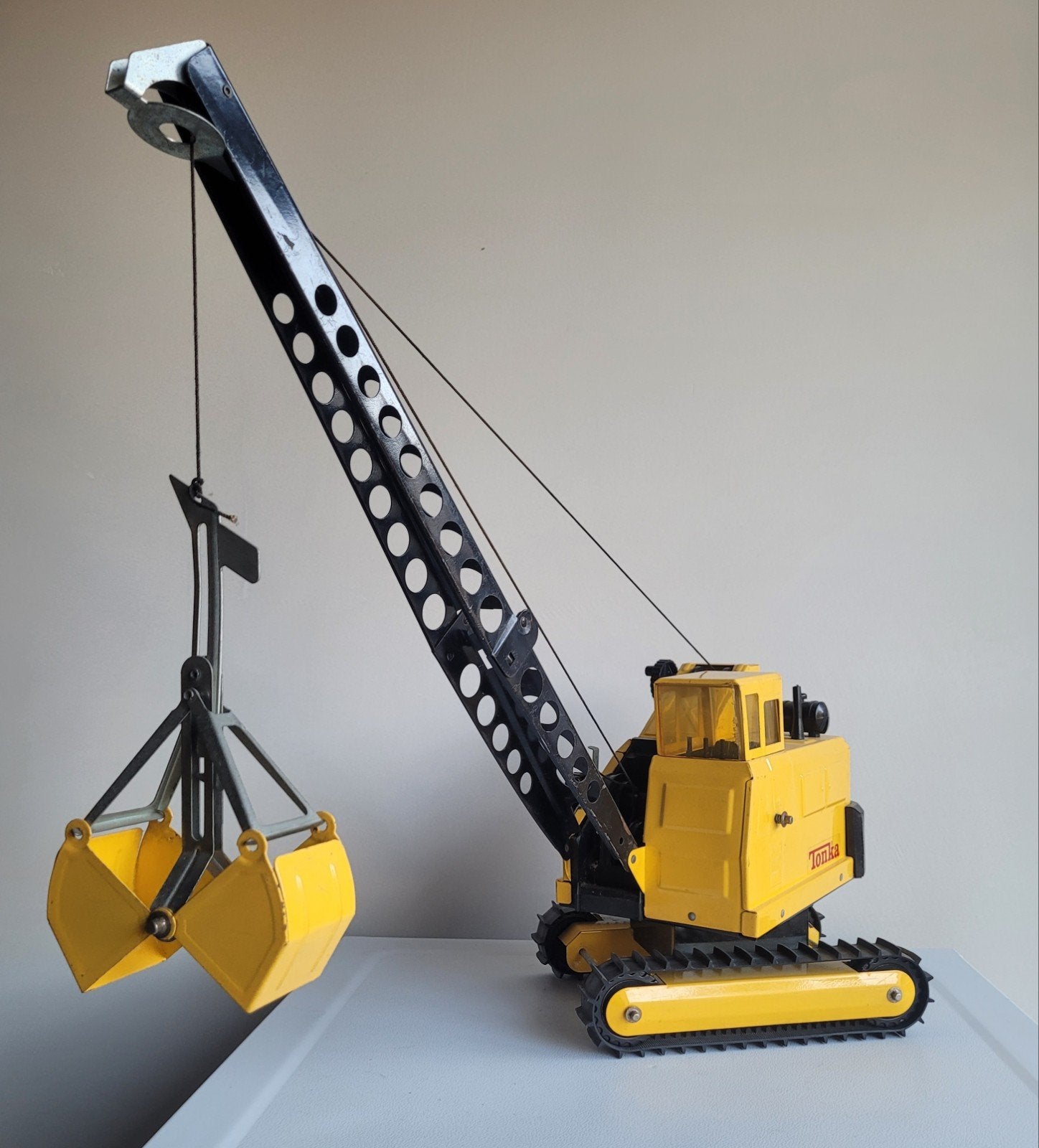 1970's TONKA Rupskraan Cranemaster Crawler Clam Bucket zgoh, Niet van toepassing voor dit vintage speelgoed, Ophalen of Verzenden