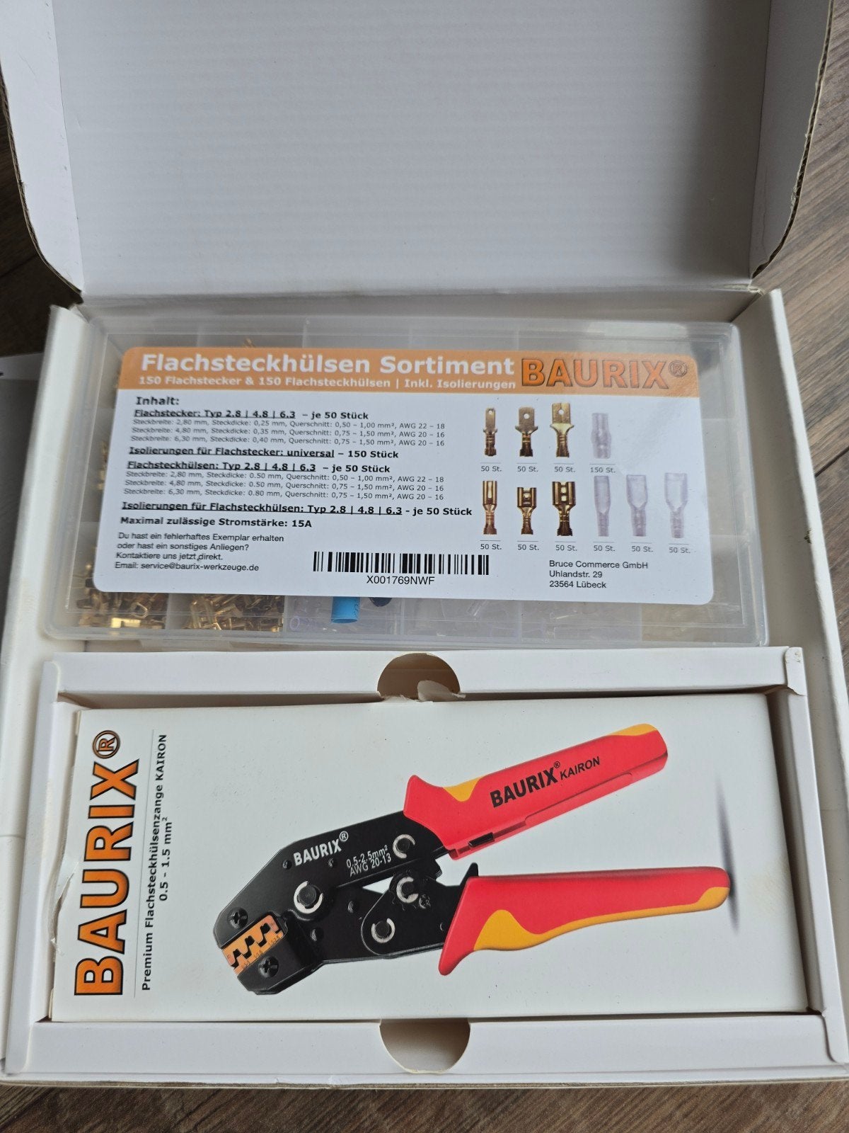 Krimptang 0.5-2.5 mm² & Flachsteckhülsen Assortiment, Ophalen of Verzenden