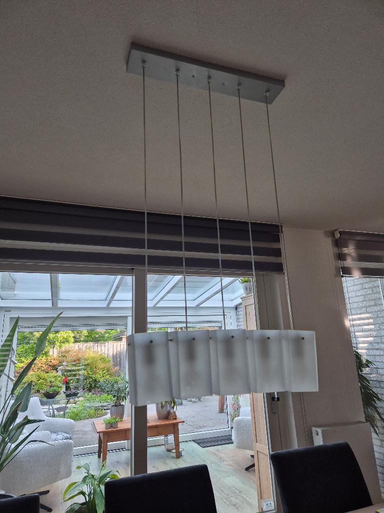hanglamp, 5 lamps, Ophalen, Gebruikt, 50 tot 75 cm, Glas