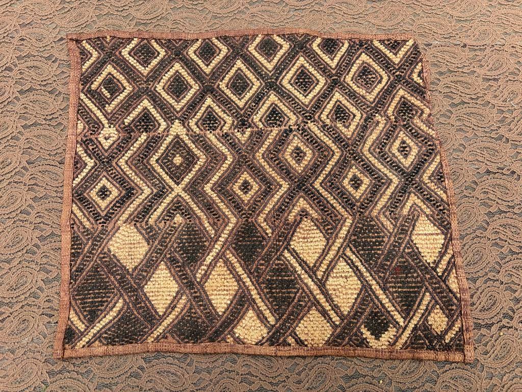 Vintage Kuba doek - Handgeweven textiel uit Congo, Ophalen of Verzenden