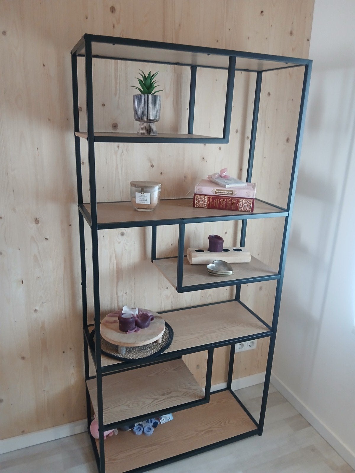 Decoratieve Boekenkast/Open Kast met Industriële Look, Ophalen of Verzenden, Zo goed als nieuw