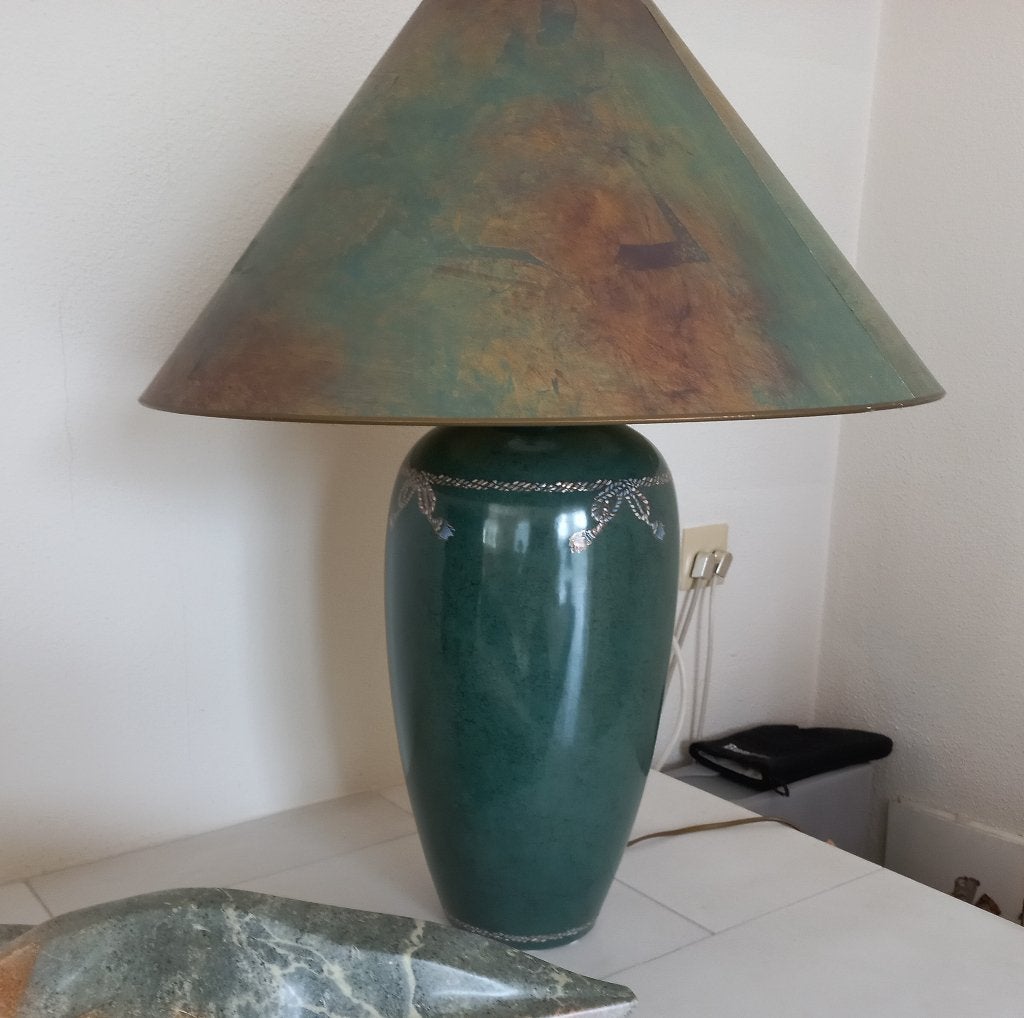Lamp inclusief kap groen en goudtinten van Lumiere, Ophalen, Overige merken, Groen, Handgemaakt