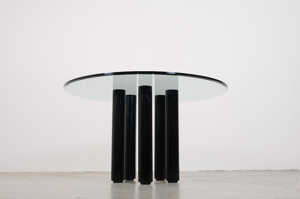 Eettafel van Marco Zanuso voor Zanotta, Ophalen, Gebruikt, Rond, Glas