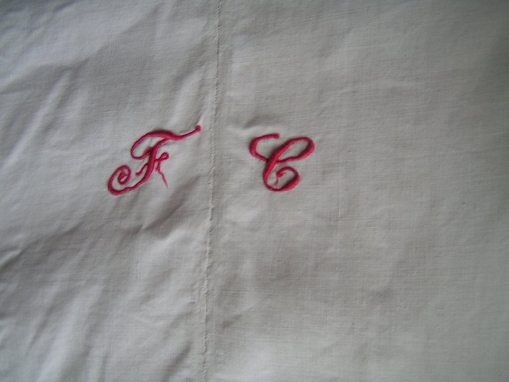 antiek linnen laken met monogram nr AA 1385, Antiek en Kunst, Verzenden