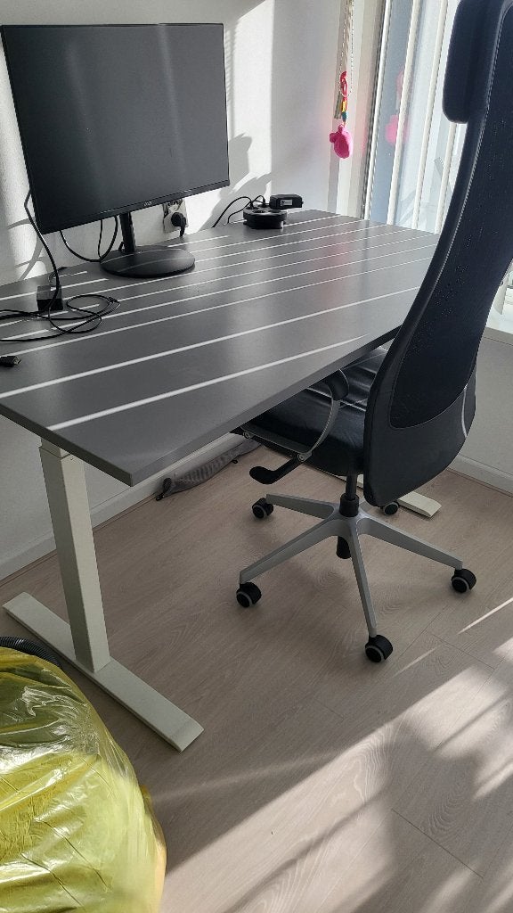 Zit/sta bureau, Huis en Inrichting, Bureaus, Ophalen, Zit-sta bureau, Hout, Zo goed als nieuw