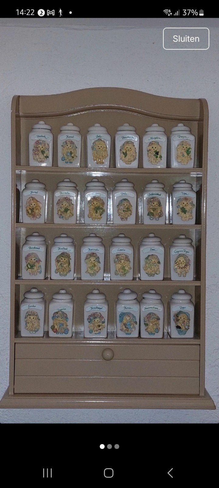Goldina Kruidenrek met 24 Voorraadpotten - Vintage, Ophalen of Verzenden, Zo goed als nieuw, Voorraadpot, Steen/keramiek