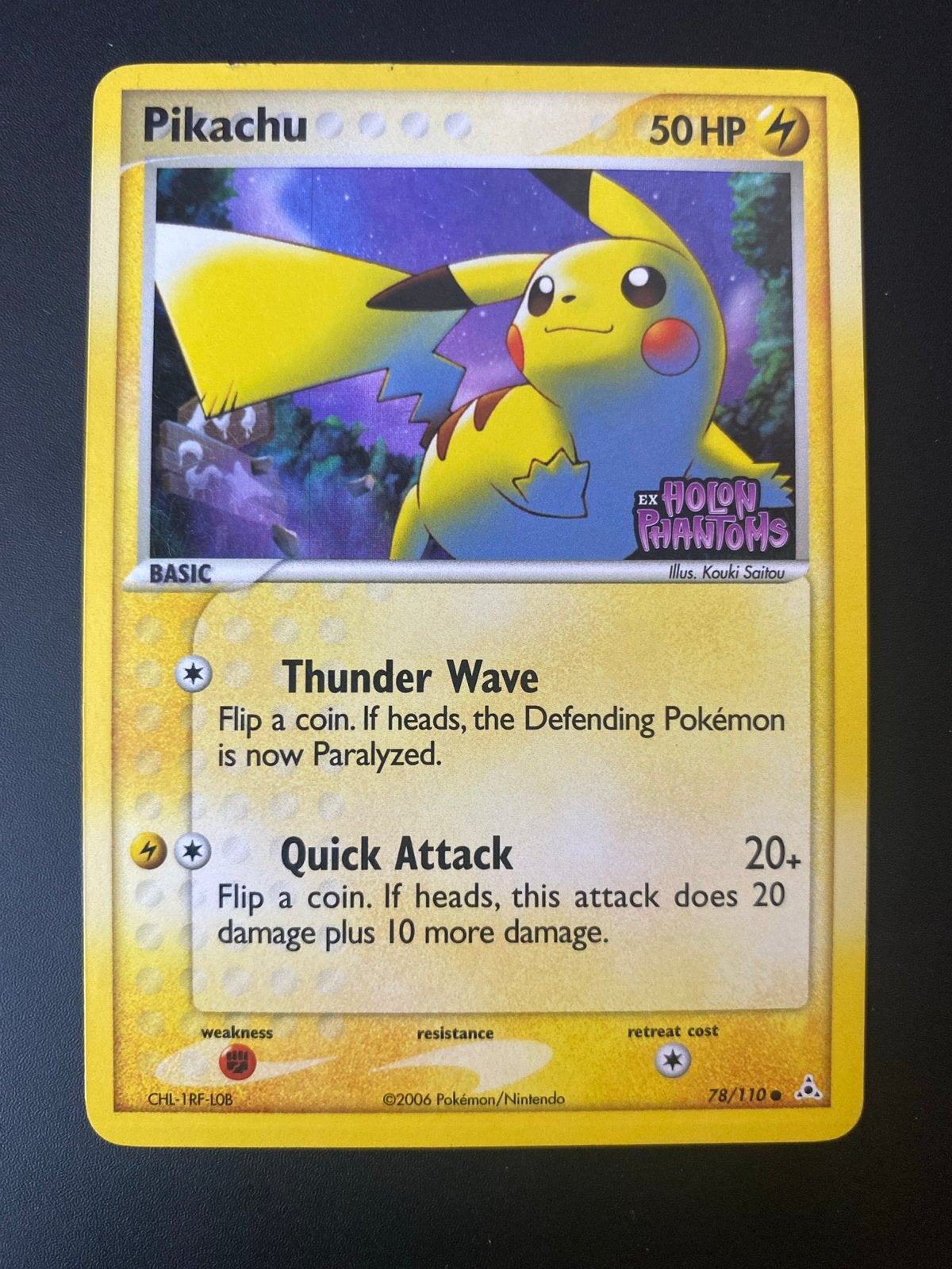 Pikachu Pokémon Kaart EX Holon Phantoms 78/110, Ophalen of Verzenden, Gebruikt, Losse kaart