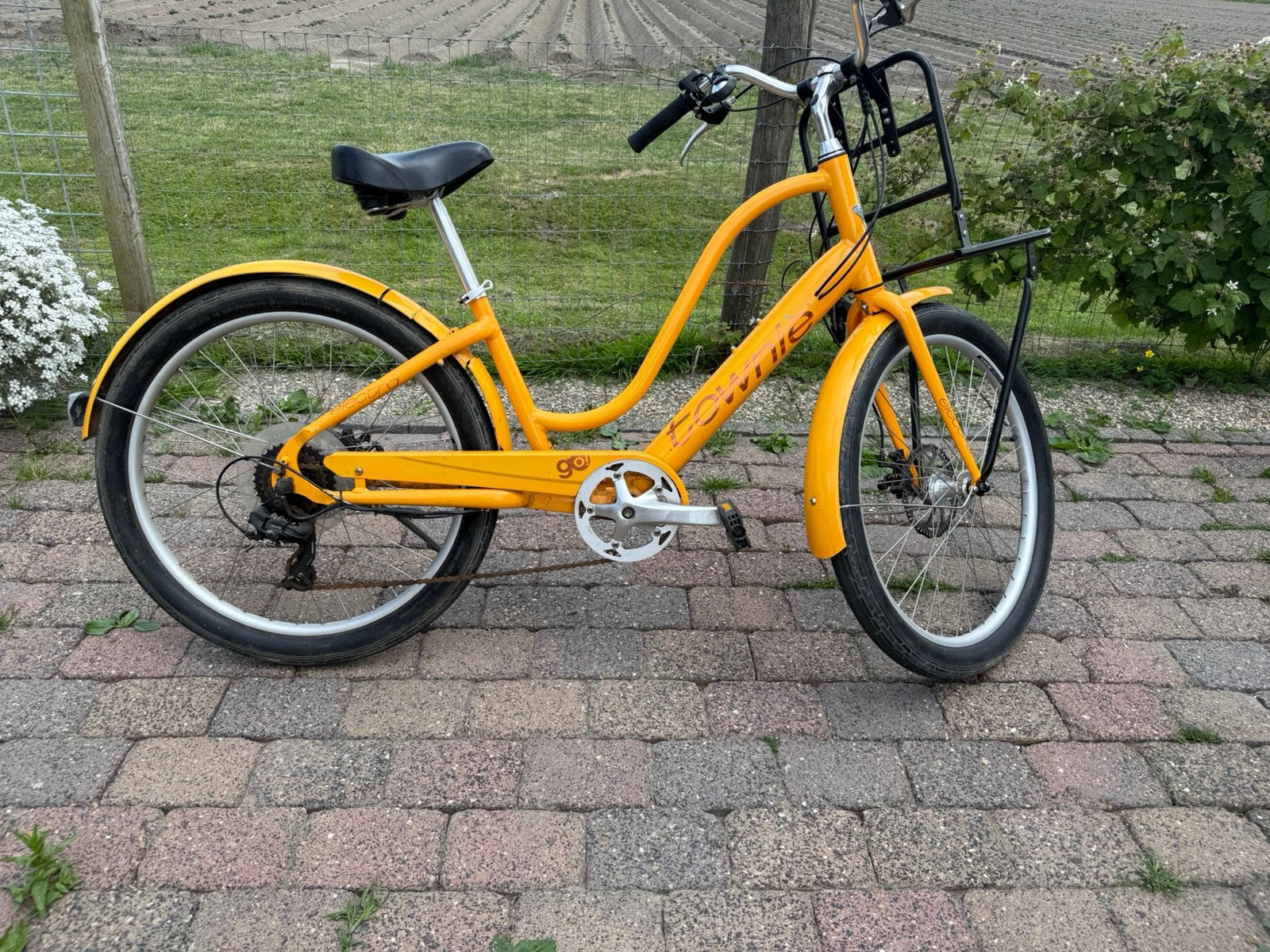 Electra Townie Go! Damesfiets - Geel met voordrager, Fietsen en Brommers, Fietsen | Dames | Damesfietsen, 50 tot 53 cm, Schijfrem