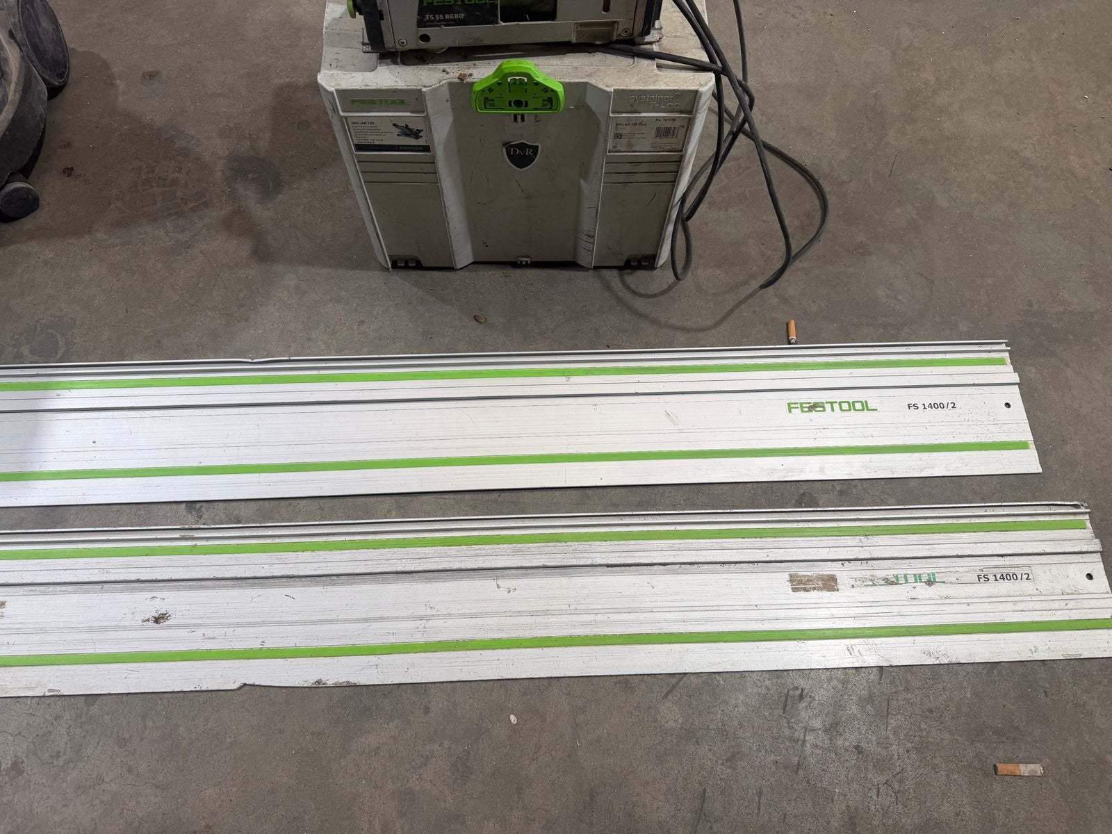 Festool invalzaag TS 55 REBQ met 2x geleiderail, Doe-het-zelf en Verbouw, Ophalen of Verzenden, Gebruikt, Invalzaag