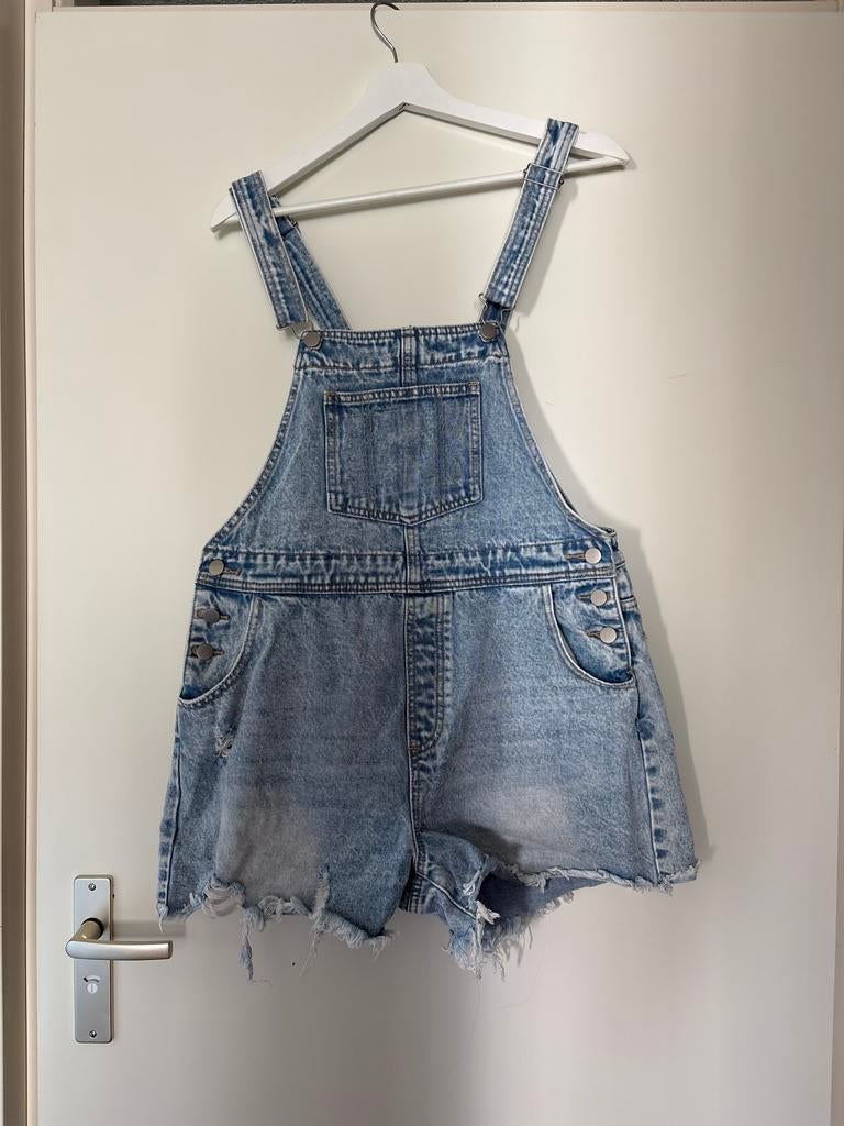 Leuke denim tuinbroek short - Maat M, Kort, Blauw, Nieuw, Ophalen