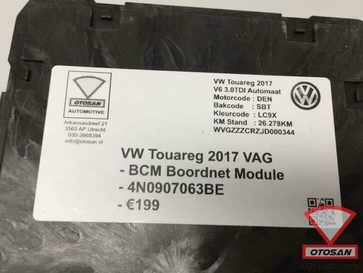 vw touareg 2017 vag bcm boordnet module 4n0907063be, Auto-onderdelen, Gebruikt, Volkswagen, Volkswagen AG, Berliner Ring 2
38440  Wolfsburg, DE