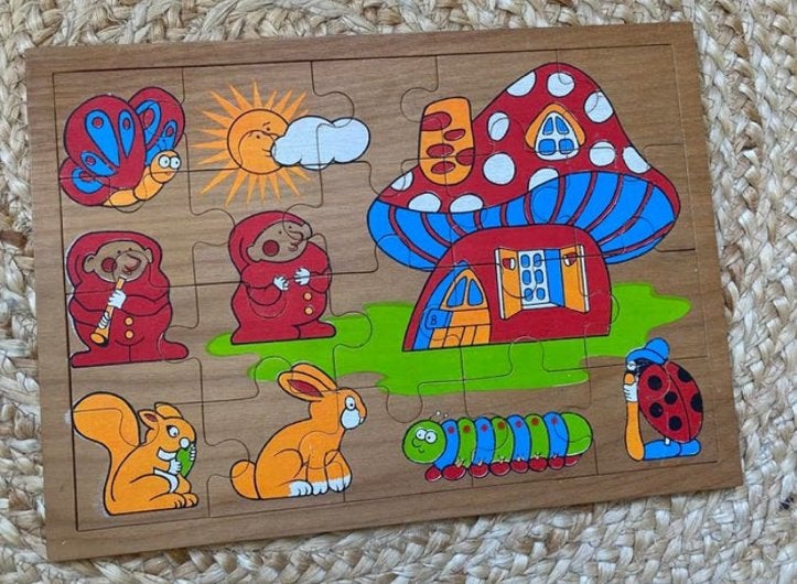 Houten puzzel 20 stukjes, Ophalen of Verzenden, 10 tot 50 stukjes, Zo goed als nieuw