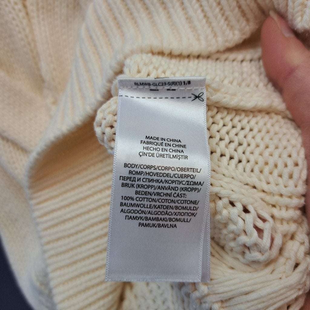 Ralph Lauren creme kabeltrui knitted mt XXS of 164 nr 50641, ., Wit, Ophalen of Verzenden, Zo goed als nieuw