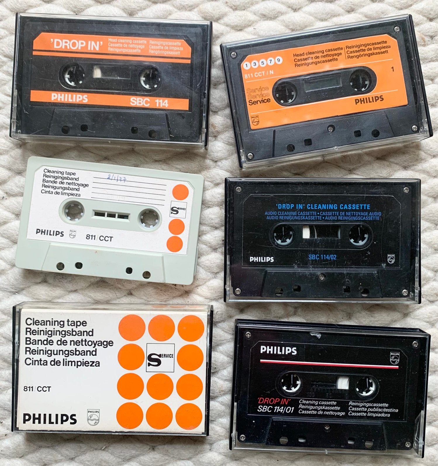 5x Philips cleaningtape reinigingscassette headcleaners, Gebruikt, 2 t/m 25 bandjes, Ophalen of Verzenden, Philips