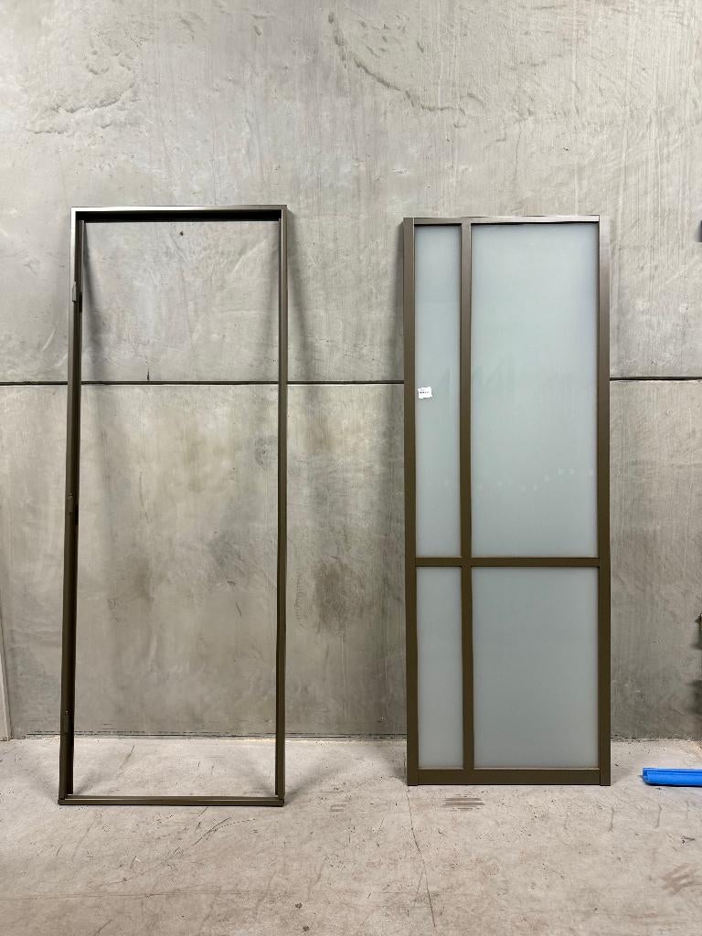 Luxe stalen scharnierdeur bronze | 826x2215mm | -94, Ophalen, Binnendeur, Nieuw, Glas