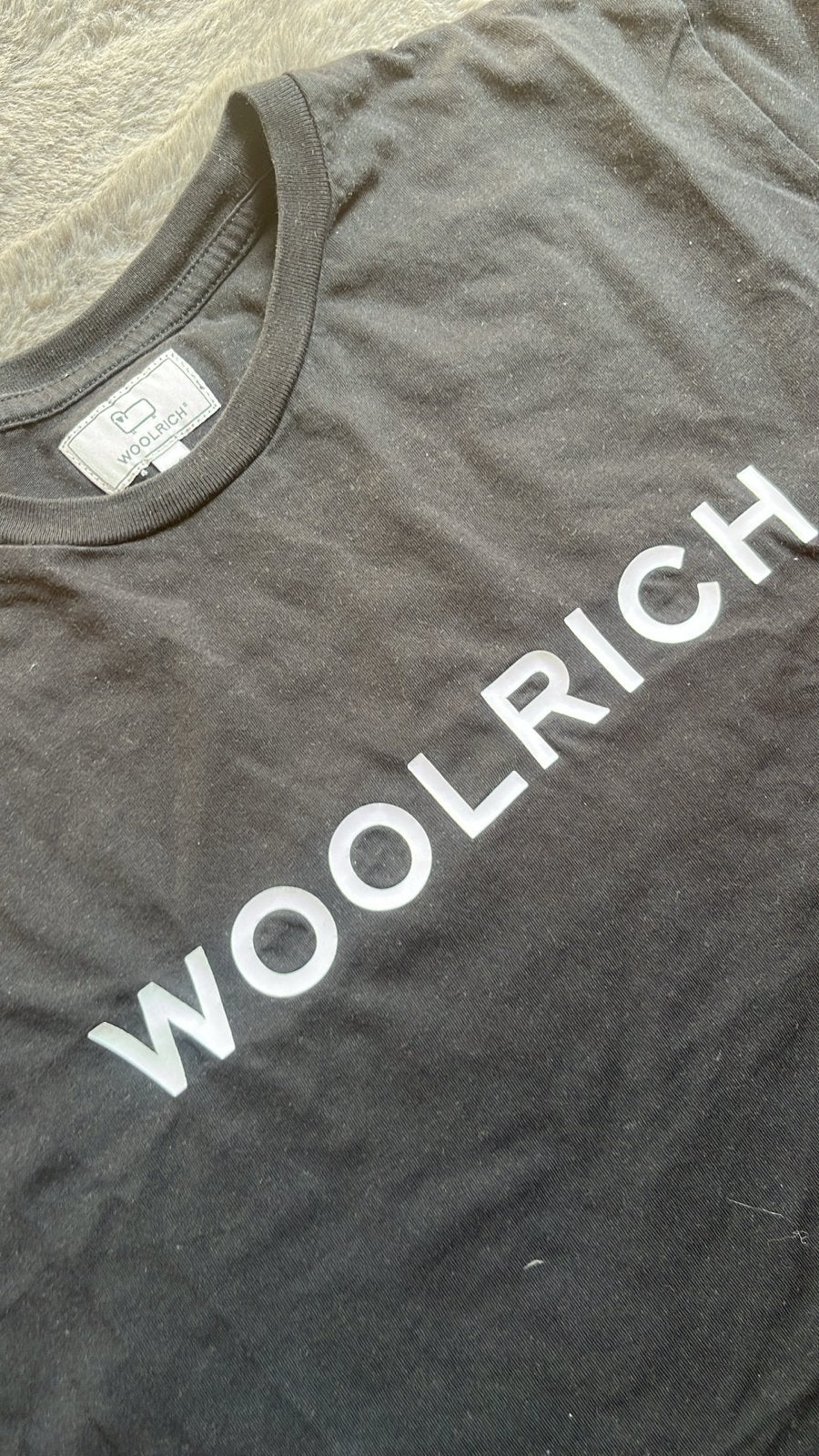 Zwart Woolrich T-shirt met korte mouwen, Ophalen of Verzenden, Gedragen, Zwart
