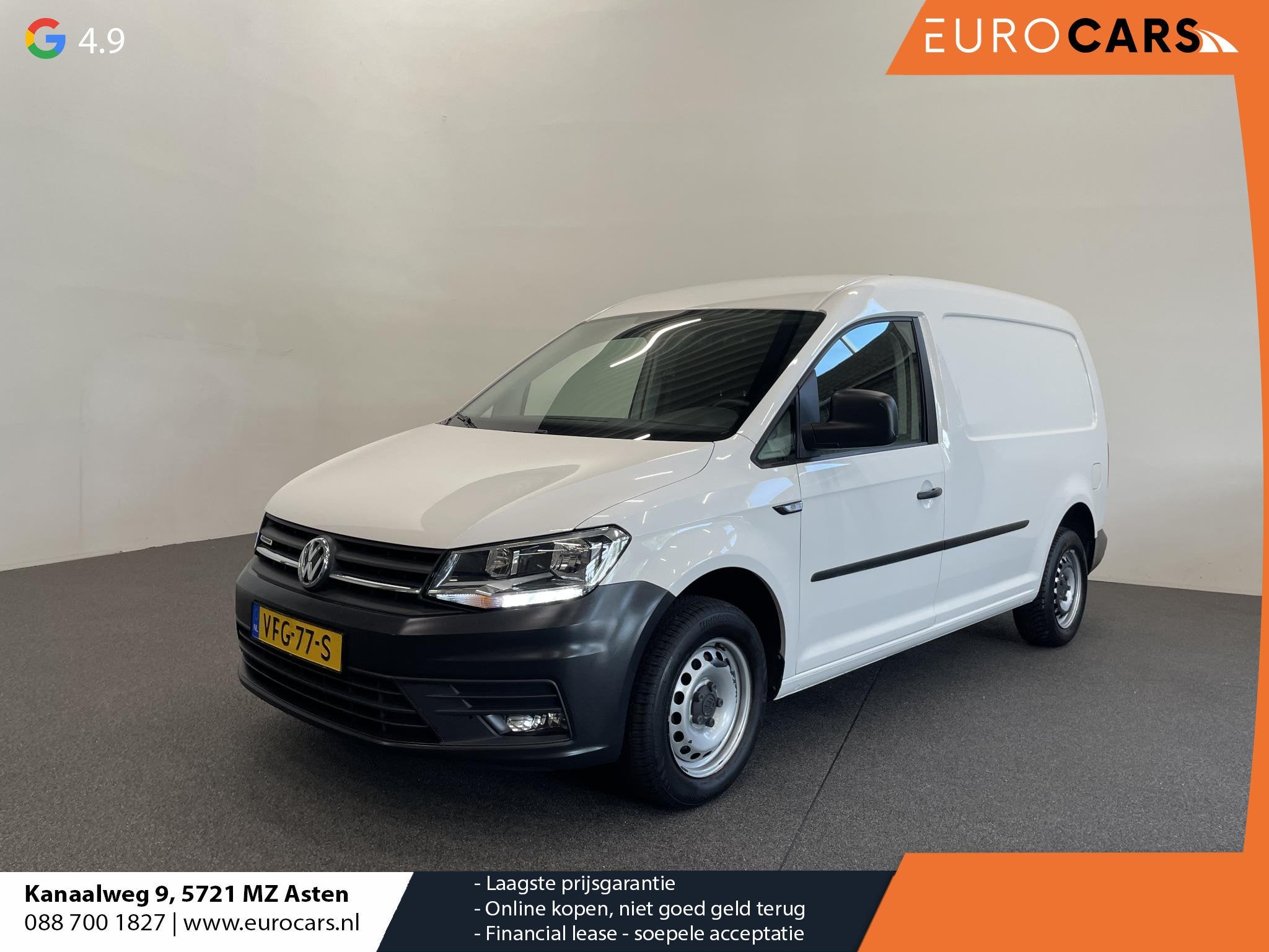 Volkswagen Caddy 1.4 TGI L2H1 EcoFuel Maxi Comfortline Airco, Stof, Gebruikt, Zwart, 4 cilinders