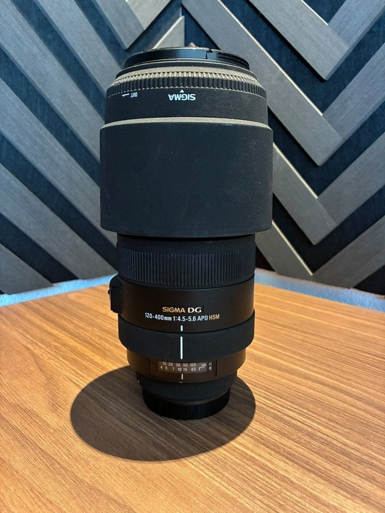 Sigma 120-400mm f/4.5-5.6 APO DG OS HSM (Canon), Canon, Zo goed als nieuw, Zonnekap, Canon EF