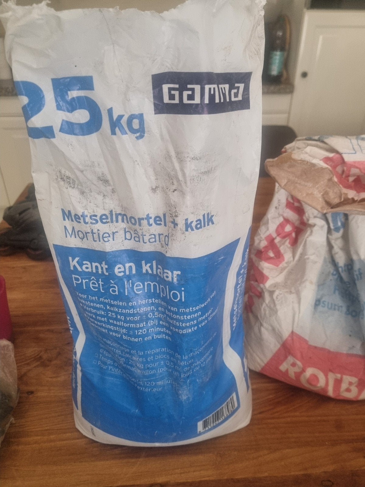 Gratis Metselmortel restje, Ophalen of Verzenden, Bakstenen