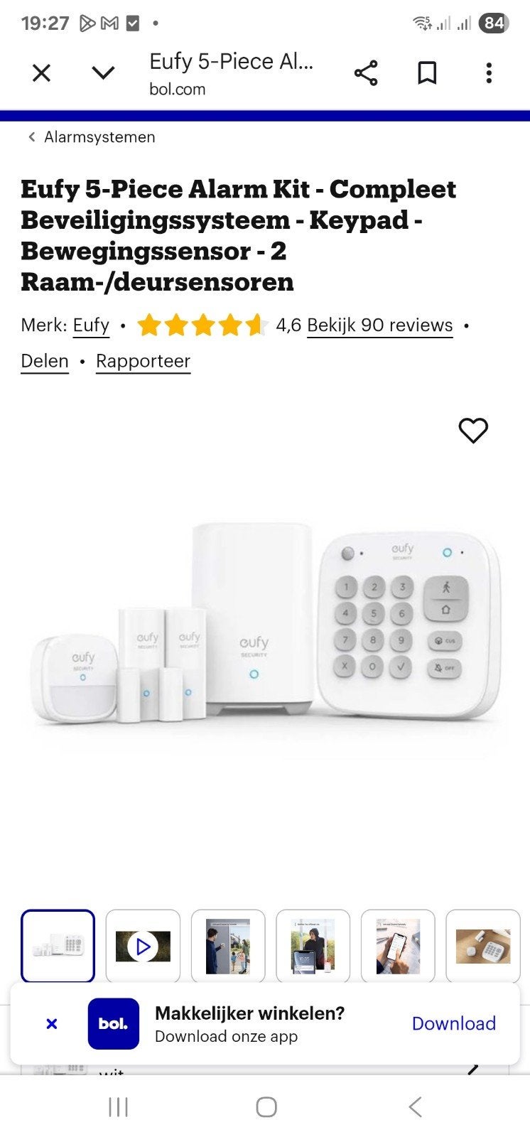 Eufy 5-delig alarmsysteem - Zo goed als nieuw, Raam of Deur, Ophalen of Verzenden, Zo goed als nieuw, Compleet systeem