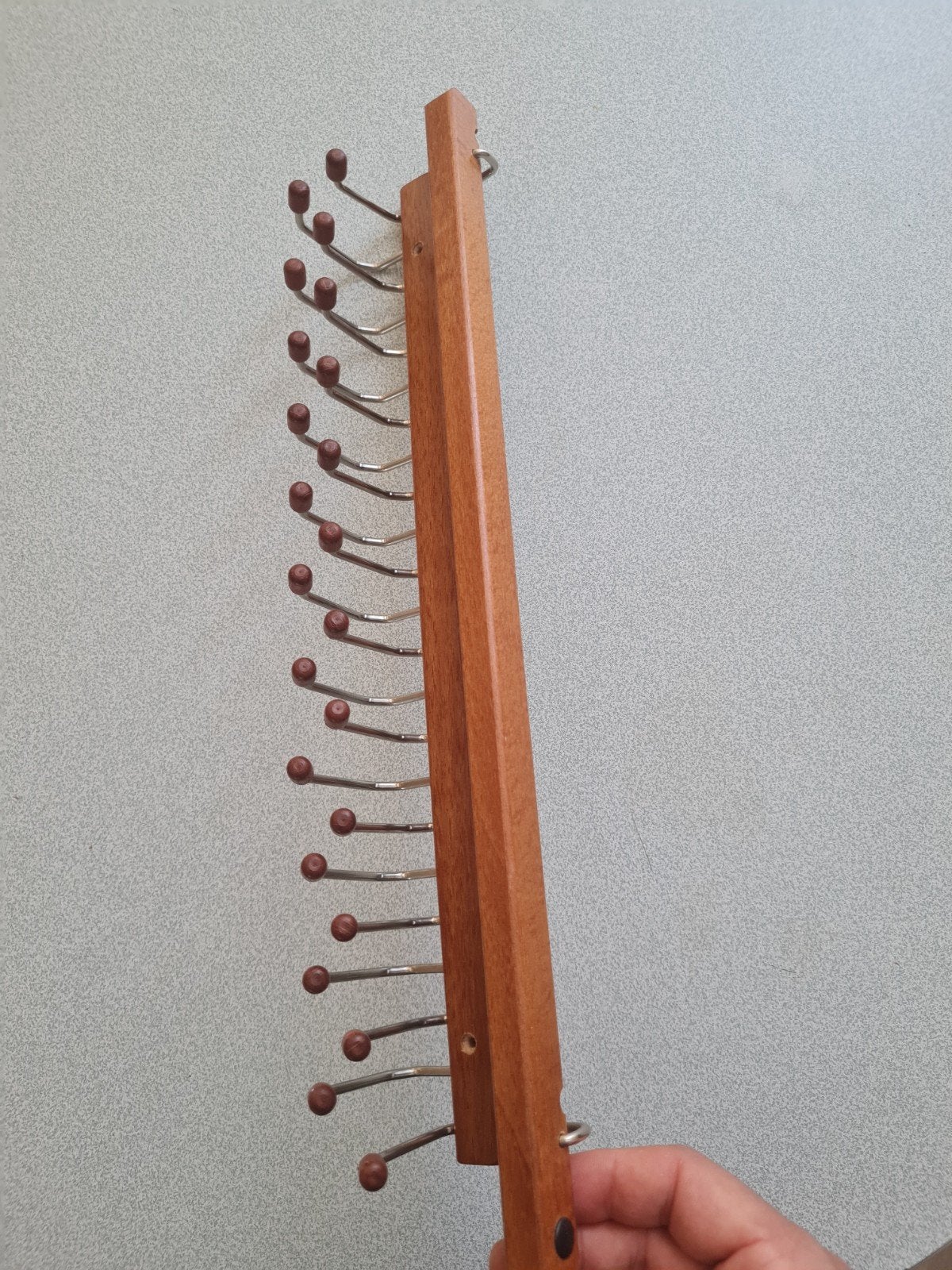 Vintage massief houten stropdas- en sjaalrek, Ophalen, Gebruikt, Bruin, Vintage