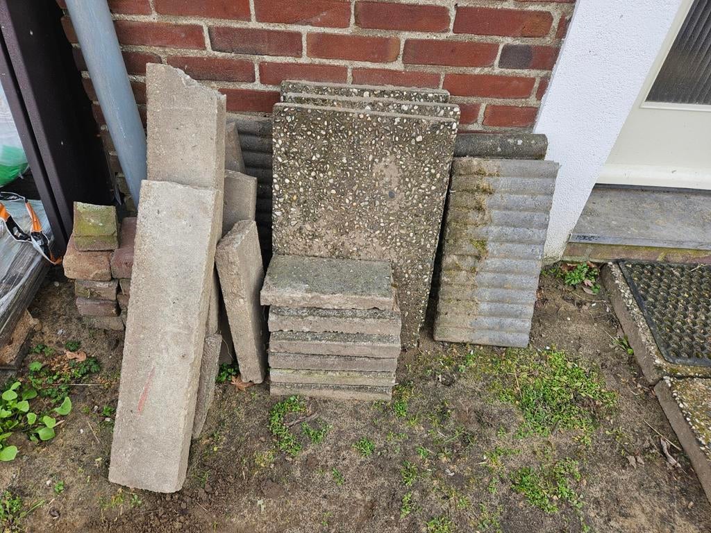 Verschillende tegels en banden, Tuin en Terras, Tegels en Klinkers, Ophalen, Gebruikt, Beton, Terrastegels
