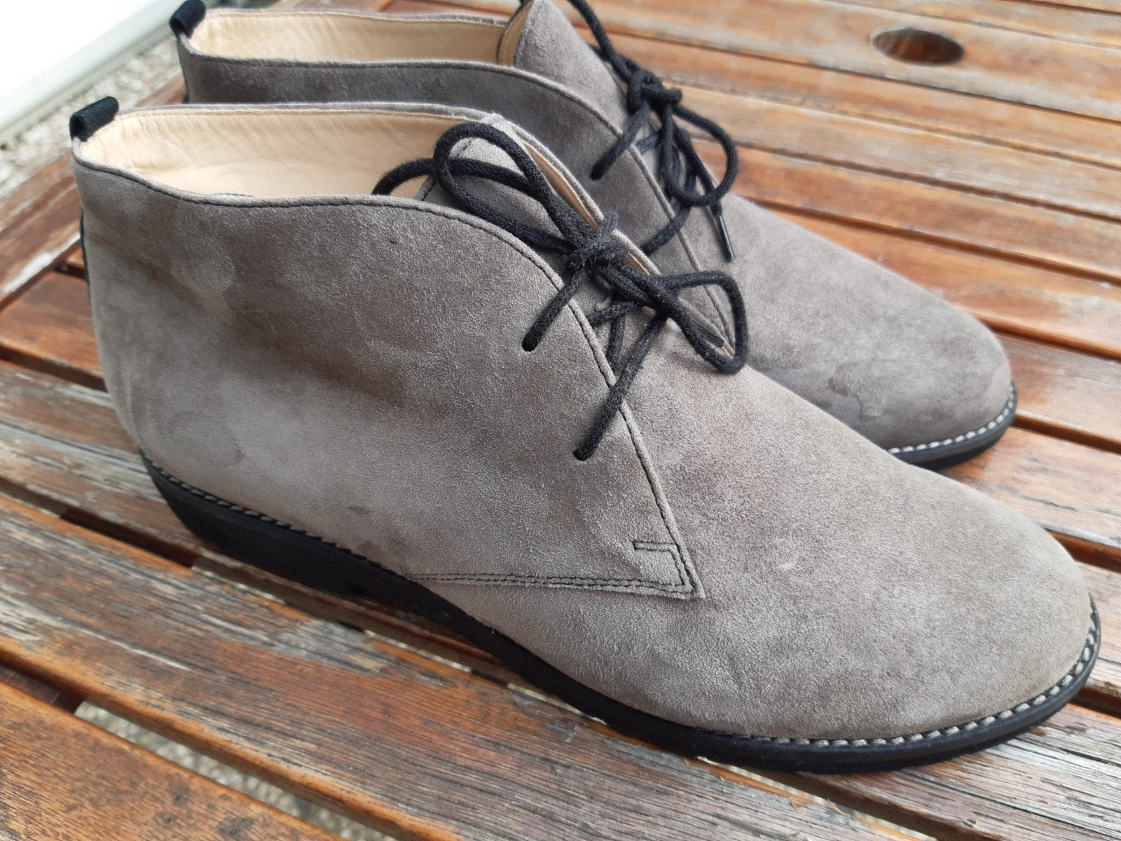 Comfortabele Hassia nubuck leren taupe boots maat 38,5 =5,5, Hassia, Verzenden, Beige, Lage of Enkellaarzen