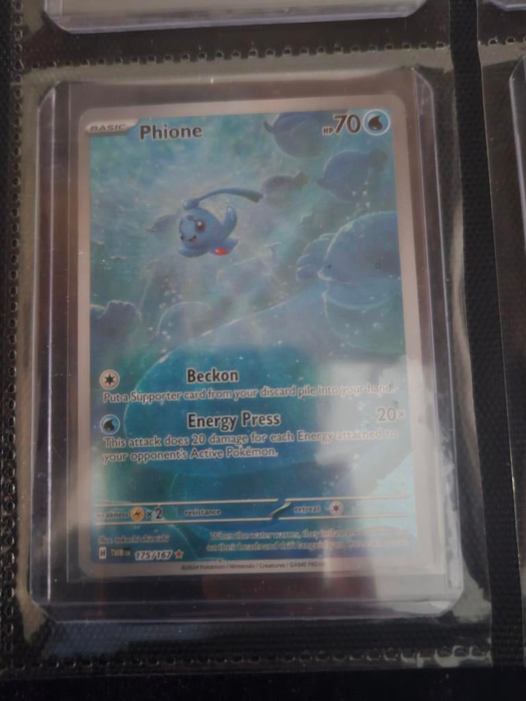 Pokemon Phione 175/167 Twilight Masquerade, Ophalen of Verzenden, Zo goed als nieuw, Losse kaart, Foil