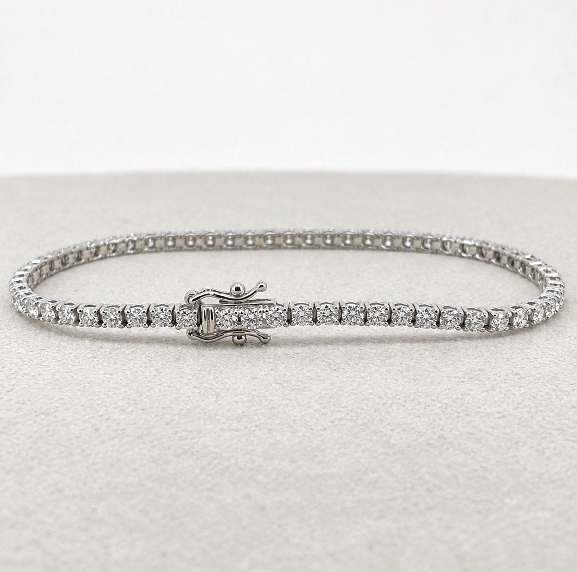Diamant Tennisarmband 750 18K Goud 3.01ct F-G VS1-VS2 17cm, Overige kleuren, Ophalen of Verzenden, Zo goed als nieuw, Met edelsteen