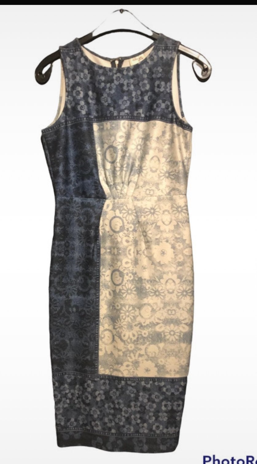 Mouwloze stretch jurk. - Maat M, Ophalen of Verzenden, Gedragen, Maat 38/40 (M), Blauw