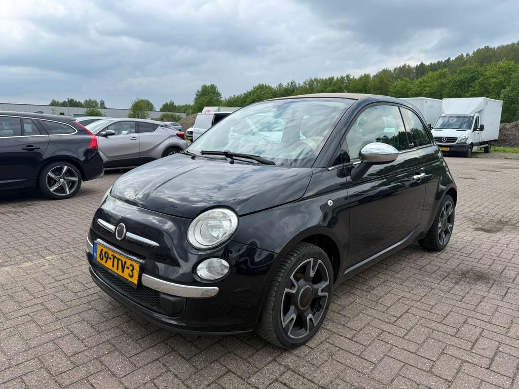 Fiat 500 1.2 C 2012 Zwart Nap!, Ophalen, 1242 cc, Overige carrosserieën, Zwart