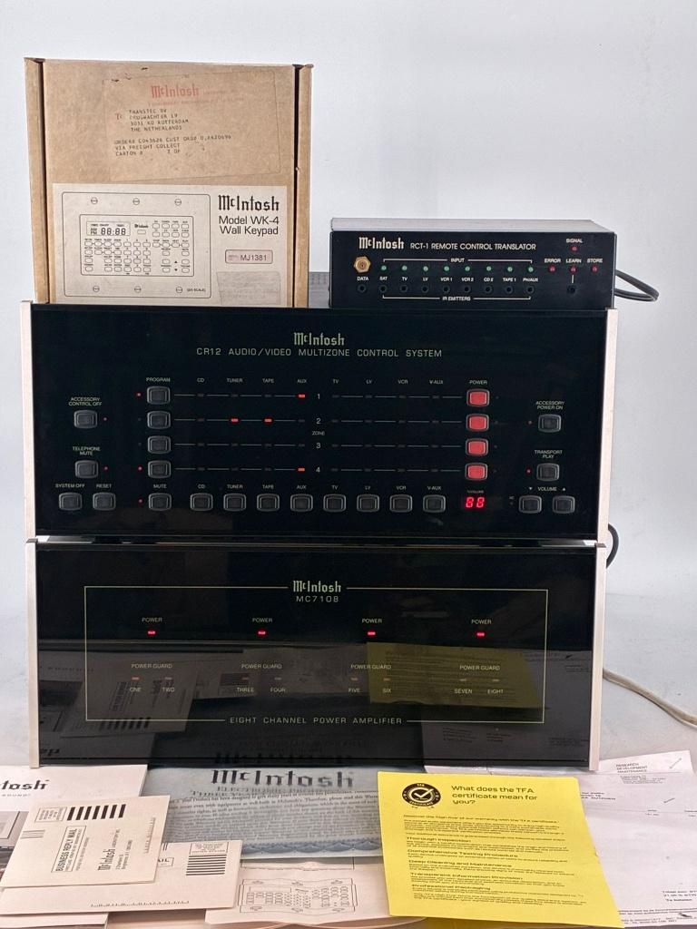 McIntosh Multi-Zone Systeem: MC7108 & CR12, Overige systemen, Zo goed als nieuw, 120 watt of meer, Ophalen