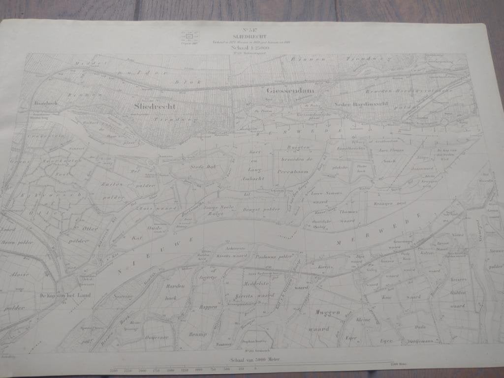 547 Sliedrecht Giesendam Baanhoek Plattegrond 1927, Ophalen of Verzenden