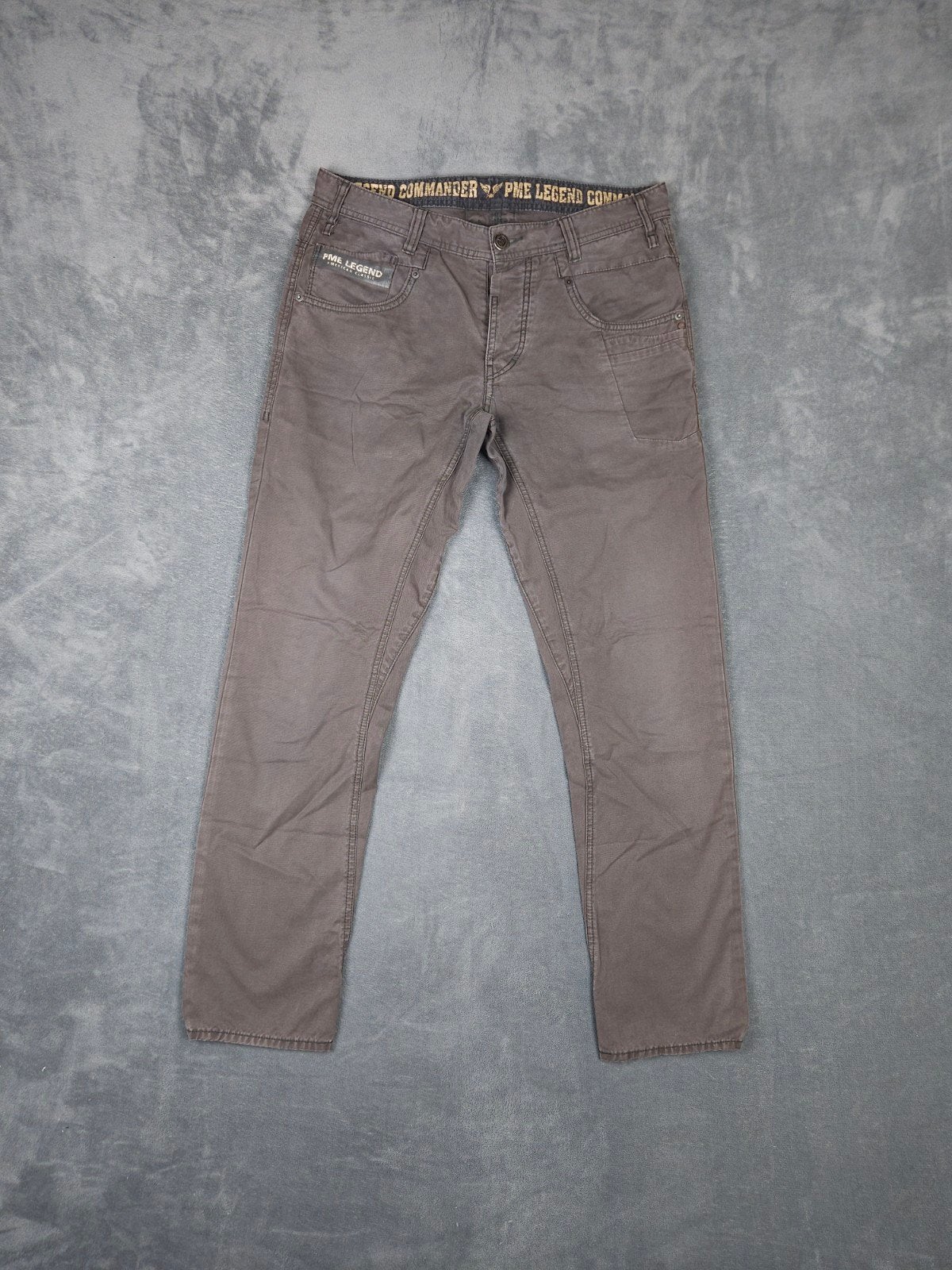 Pme Legend Broek Commander W33 L32 Bruin Straight Jeans, Blauw, ., Ophalen of Verzenden, Zo goed als nieuw