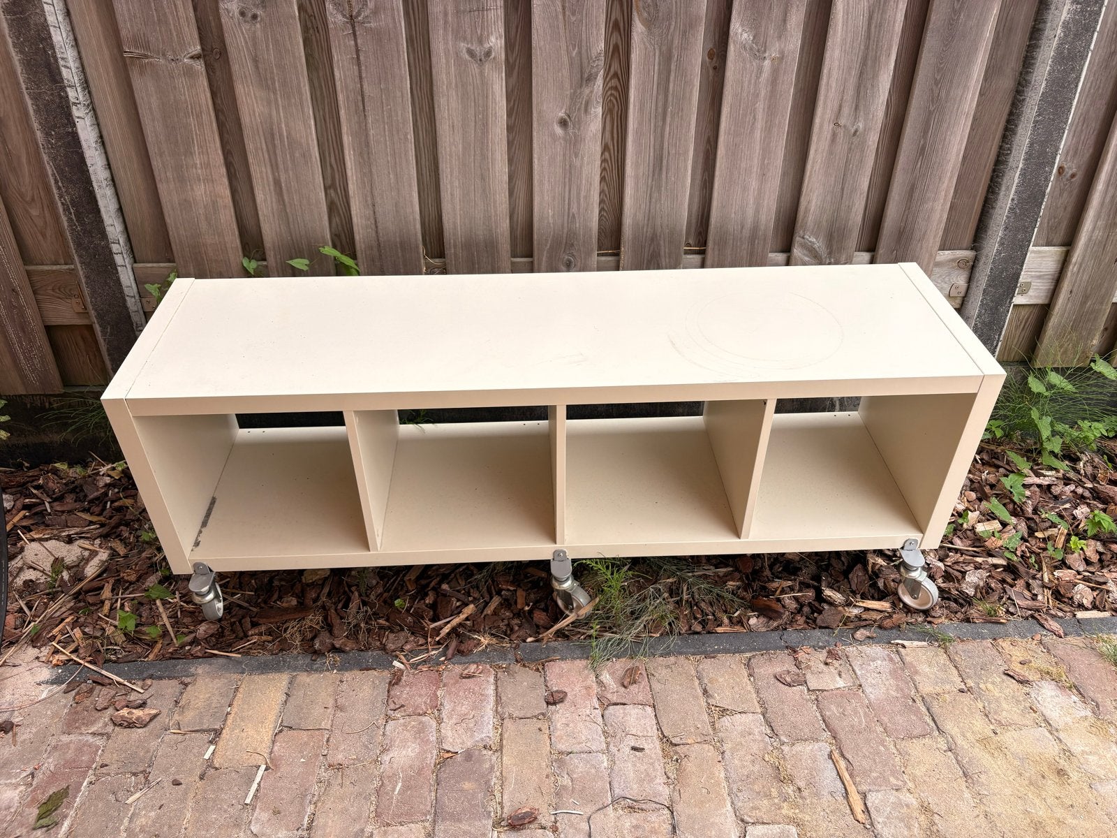 Ikea Kallax open kast met wielen - 4 vakken, Ophalen, Gebruikt
