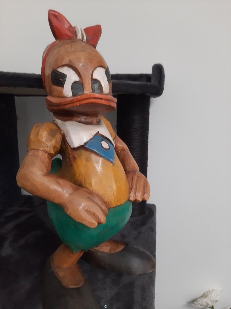 Massief houten eend gelijkend op Katrien, Ophalen, Gebruikt