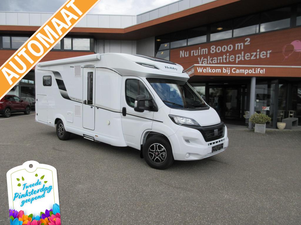 Hobby Optima De Luxe 70 GE AUTOMAAT ENKELE BEDDEN, Caravans en Kamperen, Campers, Automaat, Luifel, Ringverwarming, Fiat