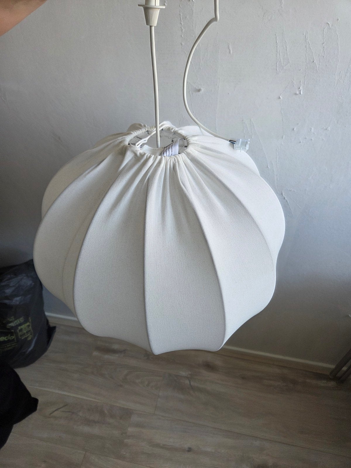 IKEA REGNSKUR Hanglampenkap, rond wit, 50 cm, Ophalen, Gebruikt, Textiel, E27 (groot)