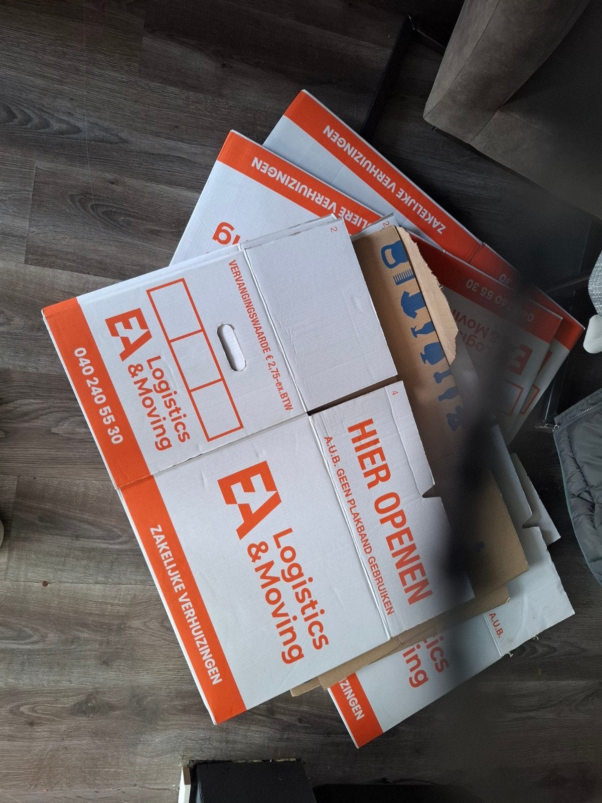 12 stevige verhuisdozen van Logistics & Moving, Ophalen, Minder dan 40 cm, Doos, 35 tot 50 cm