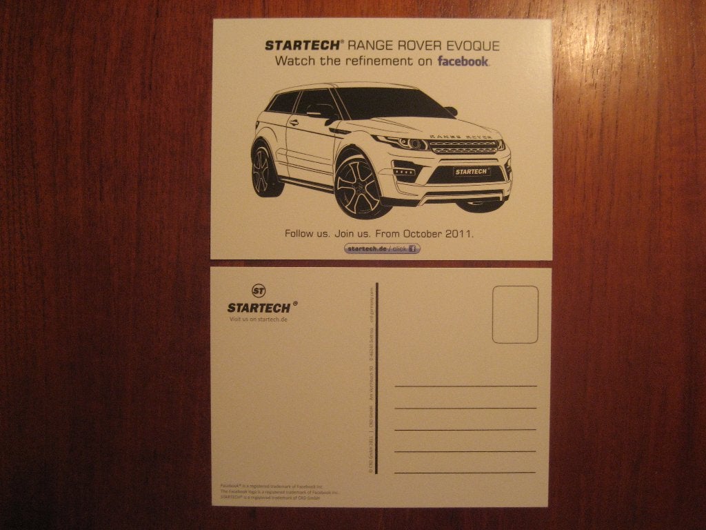 Ansichtkaart Startech Range Rover Evoque, Ophalen of Verzenden, Nieuw, Overige merken