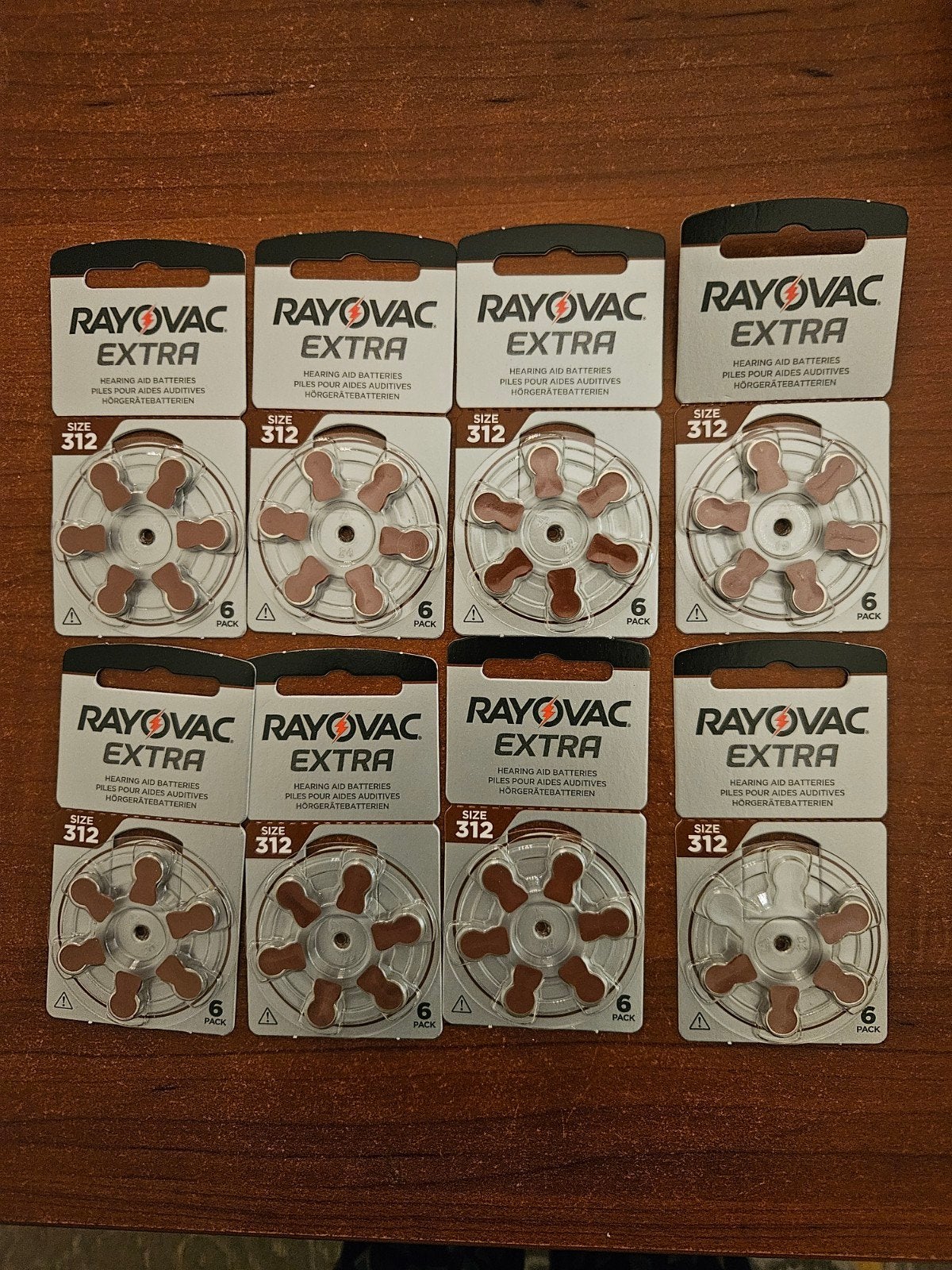 7 pakjes Rayovac batterijen extra 312 6 pack, Verzenden
